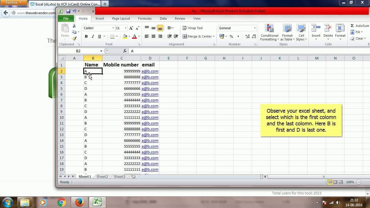 Excel to vcard Converter latest (1)